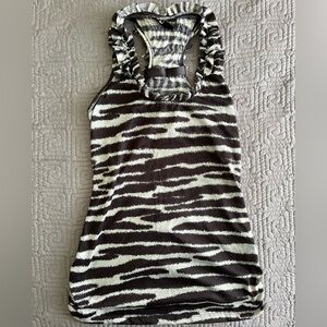 Self Esteem Zebra Print Sleeveless Top